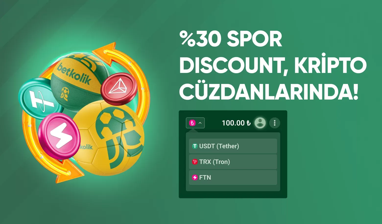 Kripto Cüzdanlara Özel Spor Discount Bonusu
